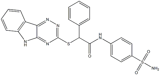 2-phenyl-N-(4-sulfamoylphenyl)-2-(5H-[1,2,4]triazino[5,6-b]indol-3-ylsulfanyl)acetamide Structure