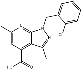 1-(2-Chlorobenzyl)-3,6-dimethyl-1H-pyrazolo[3,4-b]pyridine-4-carboxylic acid Structure