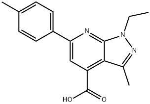 1-Ethyl-3-methyl-6-(p-tolyl)pyrazolo[3,4-b]pyridine-4-carboxylic acid Structure