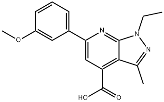 1-Ethyl-6-(3-methoxyphenyl)-3-methyl-pyrazolo[3,4-b]pyridine-4-carboxylic acid Structure