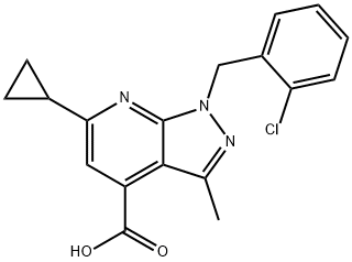 1-(2-Chlorobenzyl)-6-cyclopropyl-3-methyl-1H-pyrazolo[3,4-b]pyridine-4-carboxylic acid Structure