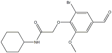 2-(2-bromo-4-formyl-6-methoxyphenoxy)-N-cyclohexylacetamide Structure