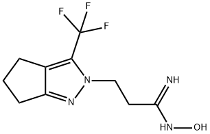 (1E)-N-hydroxy-3-[3-(trifluoromethyl)-5,6-dihydrocyclopenta[c]pyrazol-2(4H)-yl]propanimidamide 구조식 이미지