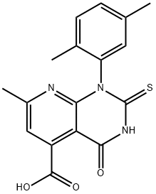 1-(2,5-Dimethylphenyl)-2-mercapto-7-methyl-4-oxo-1,4-dihydropyrido[2,3-d]pyrimidine-5-carboxylic acid Structure