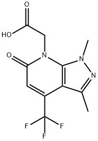 [1,3-Dimethyl-6-oxo-4-(trifluoromethyl)-1,6-dihydro-7H-pyrazolo[3,4-b]pyridin-7-yl]acetic acid Structure