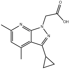 (3-Cyclopropyl-4,6-dimethyl-1H-pyrazolo[3,4-b]pyridin-1-yl)acetic acid Structure