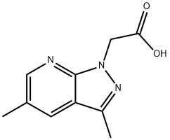(3,5-디메틸-1H-피라졸로[3,4-b]피리딘-1-일)아세트산 구조식 이미지