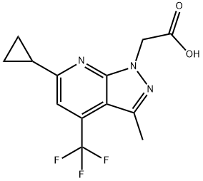 2-[6-Cyclopropyl-3-methyl-4-(trifluoromethyl)pyrazolo[3,4-b]pyridin-1-yl]acetic acid Structure