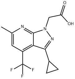 2-[3-Cyclopropyl-6-methyl-4-(trifluoromethyl)pyrazolo[3,4-b]pyridin-1-yl]acetic acid Structure