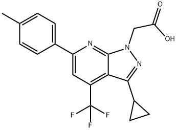 2-[3-Cyclopropyl-6-(p-tolyl)-4-(trifluoromethyl)pyrazolo[3,4-b]pyridin-1-yl]acetic acid Structure