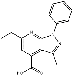 6-Ethyl-3-methyl-1-phenyl-pyrazolo[3,4-b]pyridine-4-carboxylic acid Structure