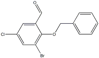 3-bromo-5-chloro-2-phenylmethoxybenzaldehyde 구조식 이미지