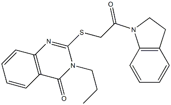 2-[2-(2,3-dihydroindol-1-yl)-2-oxoethyl]sulfanyl-3-propylquinazolin-4-one Structure