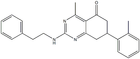 4-methyl-7-(2-methylphenyl)-2-(2-phenylethylamino)-7,8-dihydro-6H-quinazolin-5-one Structure