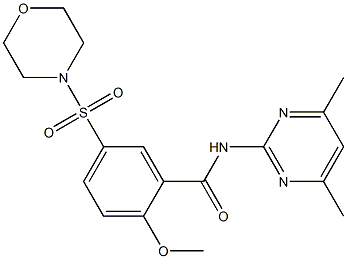 N-(4,6-dimethylpyrimidin-2-yl)-2-methoxy-5-morpholin-4-ylsulfonylbenzamide 구조식 이미지