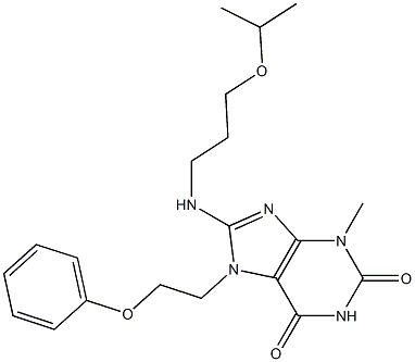 3-methyl-7-(2-phenoxyethyl)-8-(3-propan-2-yloxypropylamino)purine-2,6-dione Structure