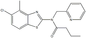 N-(5-chloro-4-methyl-1,3-benzothiazol-2-yl)-N-(pyridin-2-ylmethyl)butanamide 구조식 이미지