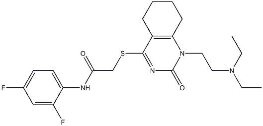 2-[[1-[2-(diethylamino)ethyl]-2-oxo-5,6,7,8-tetrahydroquinazolin-4-yl]sulfanyl]-N-(2,4-difluorophenyl)acetamide Structure