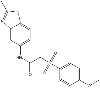 2-(4-methoxyphenyl)sulfonyl-N-(2-methyl-1,3-benzothiazol-5-yl)acetamide Structure