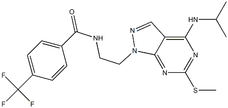 N-[2-[6-methylsulfanyl-4-(propan-2-ylamino)pyrazolo[3,4-d]pyrimidin-1-yl]ethyl]-4-(trifluoromethyl)benzamide Structure