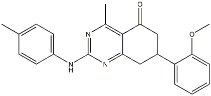 7-(2-methoxyphenyl)-4-methyl-2-(4-methylanilino)-7,8-dihydro-6H-quinazolin-5-one Structure