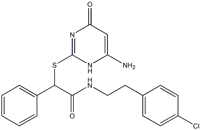 2-[(6-amino-4-oxo-1H-pyrimidin-2-yl)sulfanyl]-N-[2-(4-chlorophenyl)ethyl]-2-phenylacetamide Structure