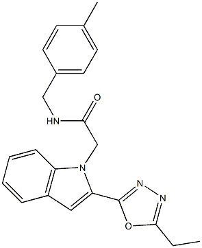 2-[2-(5-ethyl-1,3,4-oxadiazol-2-yl)indol-1-yl]-N-[(4-methylphenyl)methyl]acetamide Structure