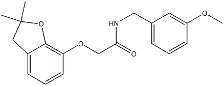 2-[(2,2-dimethyl-3H-1-benzofuran-7-yl)oxy]-N-[(3-methoxyphenyl)methyl]acetamide Structure