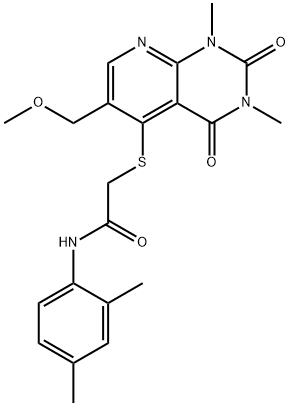 N-(2,4-dimethylphenyl)-2-[6-(methoxymethyl)-1,3-dimethyl-2,4-dioxopyrido[2,3-d]pyrimidin-5-yl]sulfanylacetamide Structure