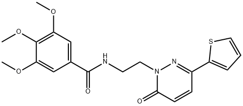 3,4,5-trimethoxy-N-[2-(6-oxo-3-thiophen-2-ylpyridazin-1-yl)ethyl]benzamide Structure