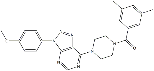 (3,5-dimethylphenyl)-[4-[3-(4-methoxyphenyl)triazolo[4,5-d]pyrimidin-7-yl]piperazin-1-yl]methanone Structure