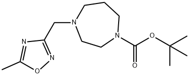 tert-butyl 4-[(5-methyl-1,2,4-oxadiazol-3-yl)methyl]-1,4-diazepane-1-carboxylate Structure