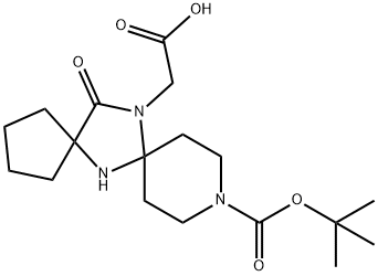 2-{10-[(tert-butoxy)carbonyl]-14-oxo-6,10,13-triazadispiro[4.1.5.2]tetradecan-13-yl}acetic acid 구조식 이미지