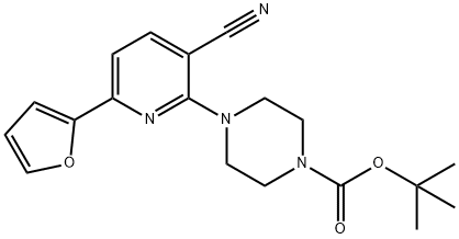 tert-butyl 4-[3-cyano-6-(furan-2-yl)pyridin-2-yl]piperazine-1-carboxylate Structure