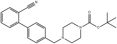 tert-butyl 4-({2-cyano-[1,1-biphenyl]-4-yl}methyl)piperazine-1-carboxylate 구조식 이미지