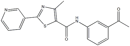 N-(3-acetylphenyl)-4-methyl-2-pyridin-3-yl-1,3-thiazole-5-carboxamide Structure