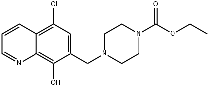 ethyl 4-((5-chloro-8-hydroxyquinolin-7-yl)methyl)piperazine-1-carboxylate 구조식 이미지