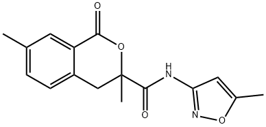 3,7-dimethyl-N-(5-methyl-1,2-oxazol-3-yl)-1-oxo-4H-isochromene-3-carboxamide 구조식 이미지