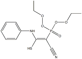 (E)-3-anilino-2-diethoxyphosphoryl-3-sulfanylprop-2-enenitrile Structure