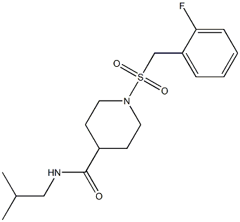 1-[(2-fluorophenyl)methylsulfonyl]-N-(2-methylpropyl)piperidine-4-carboxamide Structure