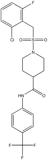 1-[(2-chloro-6-fluorophenyl)methylsulfonyl]-N-[4-(trifluoromethyl)phenyl]piperidine-4-carboxamide Structure