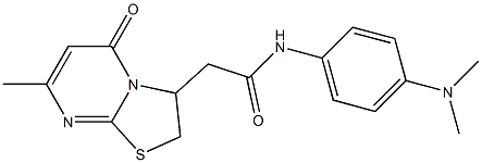 N-[4-(dimethylamino)phenyl]-2-(7-methyl-5-oxo-2,3-dihydro-[1,3]thiazolo[3,2-a]pyrimidin-3-yl)acetamide Structure