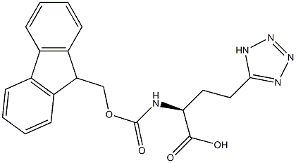 (S)-2-((((9H-Fluoren-9-yl)methoxy)carbonyl)amino)-4-(1H-tetrazol-5-yl)butanoic acid 구조식 이미지