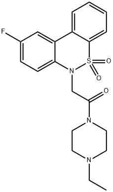 6-[2-(4-ethylpiperazin-1-yl)-2-oxoethyl]-9-fluoro-6H-dibenzo[c,e][1,2]thiazine 5,5-dioxide Structure
