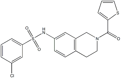 3-chloro-N-[2-(thiophene-2-carbonyl)-3,4-dihydro-1H-isoquinolin-7-yl]benzenesulfonamide Structure