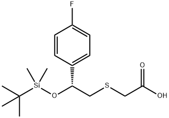 (R)-2-((2-((TERT-BUTYLDIMETHYLSILYL)OXY)-2-(4-FLUOROPHENYL)ETHYL)THIO)ACETIC ACID Structure