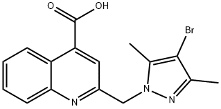 2-[(4-Bromo-3,5-dimethyl-1H-pyrazol-1-yl)methyl]quinoline-4-carboxylic acid Structure