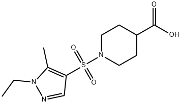 1-[(1-Ethyl-5-methyl-1H-pyrazol-4-yl)sulfonyl]piperidine-4-carboxylic acid 구조식 이미지