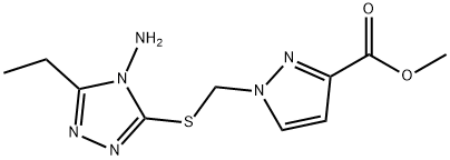 methyl 1-{[(4-amino-5-ethyl-4H-1,2,4-triazol-3-yl)thio]methyl}-1H-pyrazole-3-carboxylate Structure