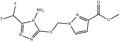 methyl 1-({[4-amino-5-(difluoromethyl)-4H-1,2,4-triazol-3-yl]thio}methyl)-1H-pyrazole-3-carboxylate Structure